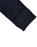 Navy poly/cotton terry sweat pants featuring ribbed cuffs and a smooth finish. Includes a logo.