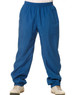 Track pants in a vibrant blue colour with an elastic waistband and cuffed ankles. Features a logo on the front.
