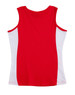 A red and white ladies singlet featuring a contrast design. The back view showcases the colour scheme and fit.