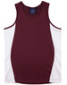 Men's cooldry contrast mesh singlet in maroon with white side panels. Features a branding logo on the label.