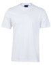 A plain white unisex cotton t-shirt with short sleeves and a simple design. It features a tag inside the collar.