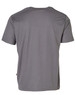 A grey short-sleeved work t-shirt featuring a branded logo.