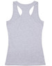 A grey ladies' fitted stretch singlet with a racerback design and no visible logos or branding.