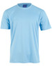 A light blue short sleeve tee shirt made from cooldry fabric, featuring a logo on the label.