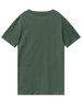 A green men's premium cotton tee with short sleeves and a simple design, featuring a logo on the back.