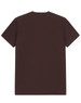 A brown men's premium cotton t-shirt displayed from the back, featuring short sleeves.