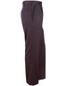A pair of men's permanent press slacks in dark brown, featuring a side pocket and back buttoned pocket.