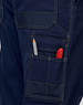 Light weight semi-fitted Cordura work pants in navy, featuring pockets with a pencil and marker visible. Includes a logo.