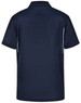 A navy polo shirt with contrast detailing, featuring a classic collar and short sleeves. Includes a logo.