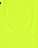 A bright yellow short-sleeved polo shirt featuring a pocket and a logo.