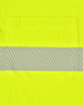 A bright yellow unisex long-sleeve polo shirt with a segmented reflective stripe and a chest pocket.