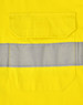 A bright yellow long-sleeve work shirt featuring perforated reflective tape and a back pocket.