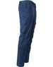 Unisex cotton stretch ripstop work pants in navy blue, featuring multiple pockets and a fitted design.