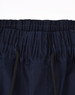 Dark navy unisex cotton stretch drill cuffed work pants with an elastic waistband and drawstring detail.