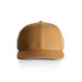 A tan cap with a structured front and a curved visor, featuring a branding logo on the side. A tan cap with a structured front and a curved visor, featuring a branding logo on the side.