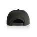 A black cap featuring a flat brim and snapback closure at the back. Includes a logo on the side. A black cap featuring a flat brim and snapback closure at the back. Includes a logo on the side.