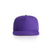 A purple cap featuring a structured front panel and a curved brim, with a logo on the side. A purple cap featuring a structured front panel and a curved brim, with a logo on the side.