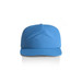 A blue cap with a curved peak and an adjustable back, featuring a logo on the front. A blue cap with a curved peak and an adjustable back, featuring a logo on the front.