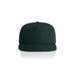 A dark green cap with a flat brim and no visible logos or branding. Features six panels and ventilation holes.