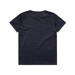 A plain navy youth t-shirt with a crew neck, features a smooth fabric texture and no visible design on the back.