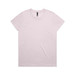 A light pink t-shirt featuring a simple design and a logo on the label.