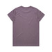 A plain purple t-shirt with a classic crew neckline and short sleeves. It features a branding logo on the back. A plain purple t-shirt with a classic crew neckline and short sleeves. It features a branding logo on the back.