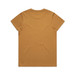 A plain yellow T-shirt with a round neck and short sleeves, featuring a logo.