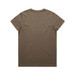 A khaki T-shirt with a plain back. The fabric appears smooth and soft, featuring a small logo at the neckline.