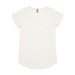 A light cream-coloured t-shirt with a rounded neckline and short sleeves, featuring a logo on the label. A light cream-coloured t-shirt with a rounded neckline and short sleeves, featuring a logo on the label.