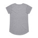 A grey t-shirt with short sleeves, featuring a rounded hem and no visible design elements on the back.