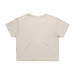 A beige crop tee with a simple design, featuring short sleeves and a slightly oversized fit. It has a logo. A beige crop tee with a simple design, featuring short sleeves and a slightly oversized fit. It has a logo.