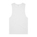 A plain white singlet tank top with a simple design and no visible branding on the back. A plain white singlet tank top with a simple design and no visible branding on the back.