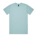 A light blue classic t-shirt with a simple design and a logo on the label.