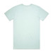 A light mint green t-shirt featuring short sleeves and a plain back. The shirt has a simple logo.