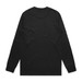 A long-sleeve black T-shirt with a plain back and no visible print or design. Features a logo on the back. A long-sleeve black T-shirt with a plain back and no visible print or design. Features a logo on the back.