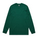 A long-sleeve T-shirt in a deep green colour, featuring a branding logo. A long-sleeve T-shirt in a deep green colour, featuring a branding logo.