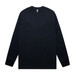 A long-sleeve t-shirt in black with a logo on the label. Simple and classic design.