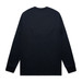 A black long-sleeve T-shirt with a plain back and fitted sleeves, featuring a logo.