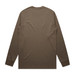 A long-sleeve tee in a muted brown colour with a plain back and fitted cuffs, featuring a logo.