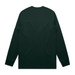 A long-sleeve t-shirt in dark green, featuring a plain back and a logo.