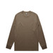A long-sleeve t-shirt in a muted brown colour, featuring a simple design and a logo on the label.
