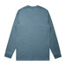 A long-sleeve t-shirt in a muted blue colour, featuring a plain back with no visible logos or designs.