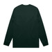 A long-sleeve t-shirt in dark green featuring a plain back design and fitted sleeves.