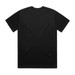 A black Heavy Tee t-shirt featuring a simple design and a crew neck style. It has a logo on the tag.