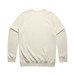 A cream-coloured sweater featuring a simple design and a branding logo on the back. A cream-coloured sweater featuring a simple design and a branding logo on the back.