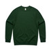 A green sweater featuring long sleeves and a round neckline, with a plain design and a logo tag. A green sweater featuring long sleeves and a round neckline, with a plain design and a logo tag.