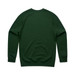 A green jumper with a simple design and raglan sleeves, featuring a logo on the back.