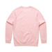 A pink jumper featuring a simple design with a crew neck and long sleeves, showcasing a back view. A pink jumper featuring a simple design with a crew neck and long sleeves, showcasing a back view.