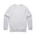 A grey jumper with long sleeves and a round neckline, featuring a logo on the front.