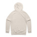 A plain beige hoodie with a back view, featuring a hood and long sleeves. The hoodie has a simple design and includes a logo.